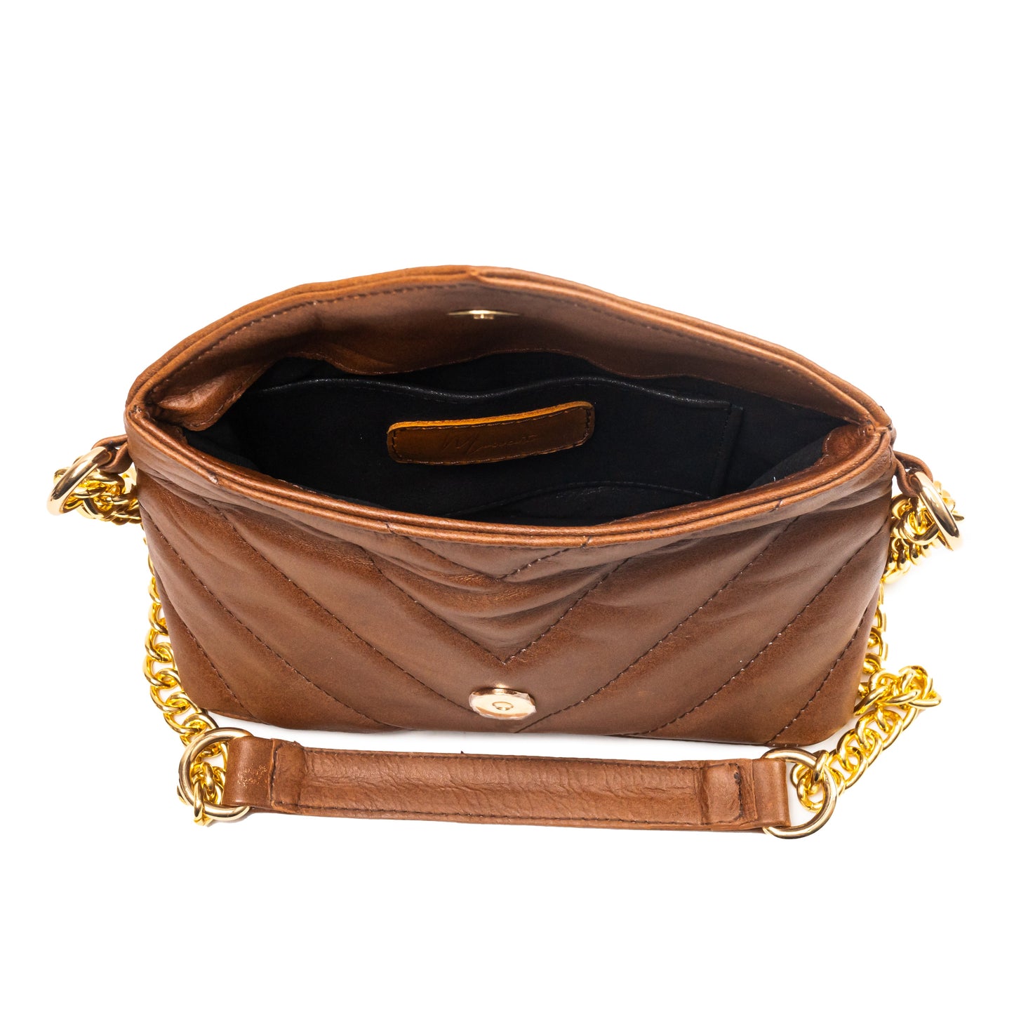 Bolso de hombro cross body Piel genuina acolchado tipo sobre Mod. Italia (Miel)