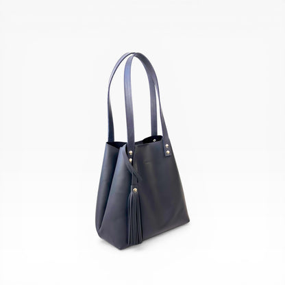 Bolso Tote Cuero Praga Plus+  Crazy negro Doble Vista + 💄Cosmetiquera 👝 Gratis!!