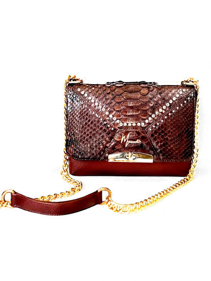 Bolso mod Alemania  pitón café lustrado