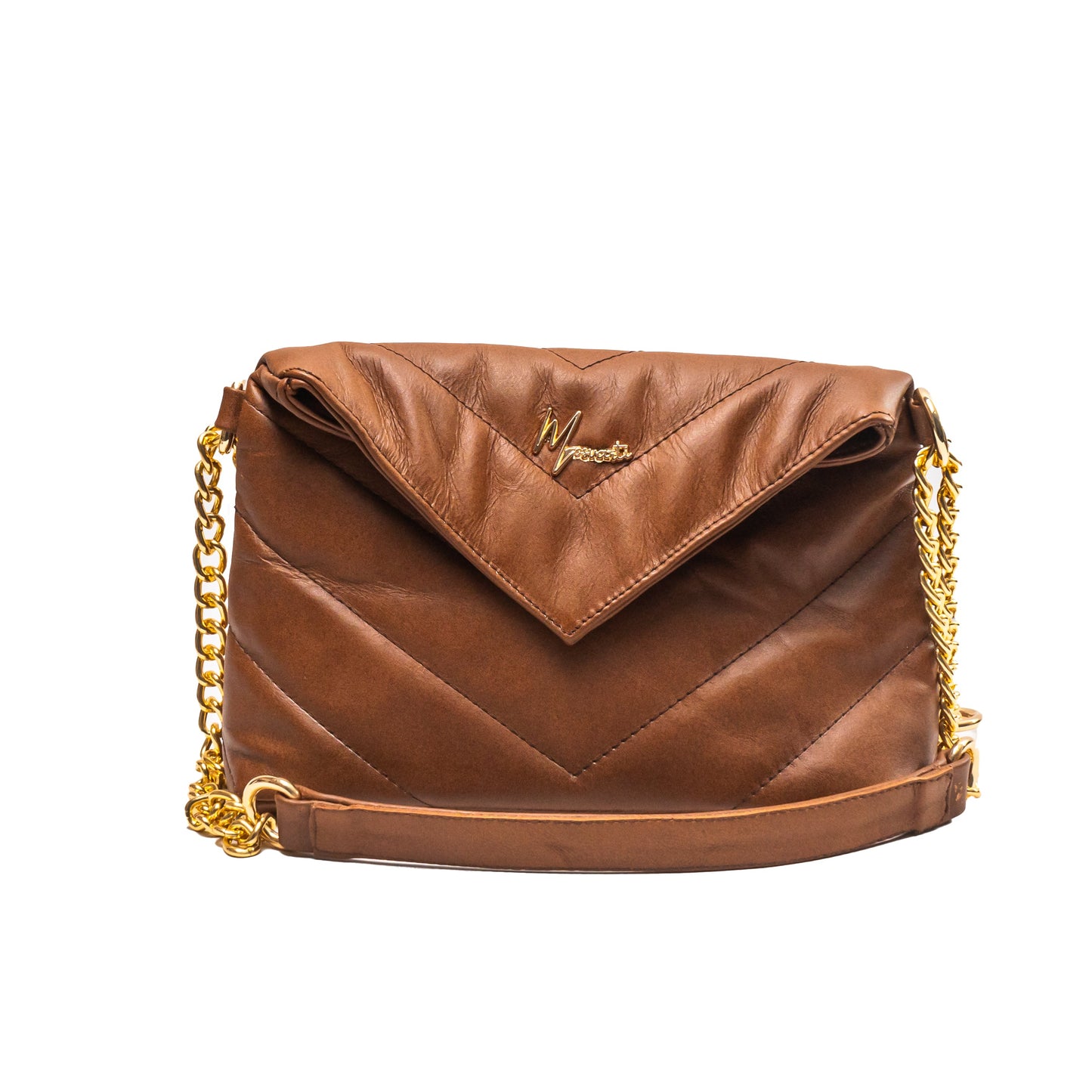 Bolso de hombro cross body Piel genuina acolchado tipo sobre Mod. Italia (Miel)