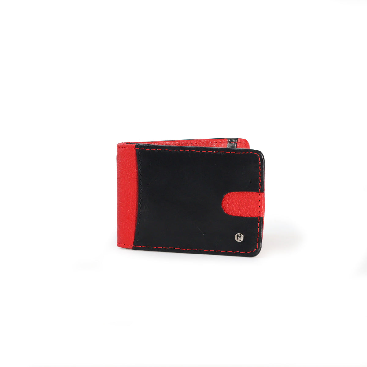 Tarjetero para caballero con Clip para Billetes Negro/Rojo