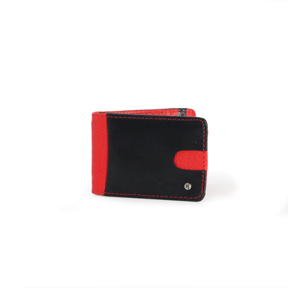 Tarjetero para caballero con Clip para Billetes Negro/Rojo