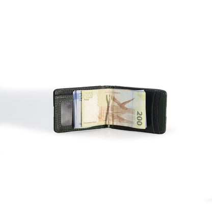 Tarjetero para caballero con Clip para Billetes Negro/Verde