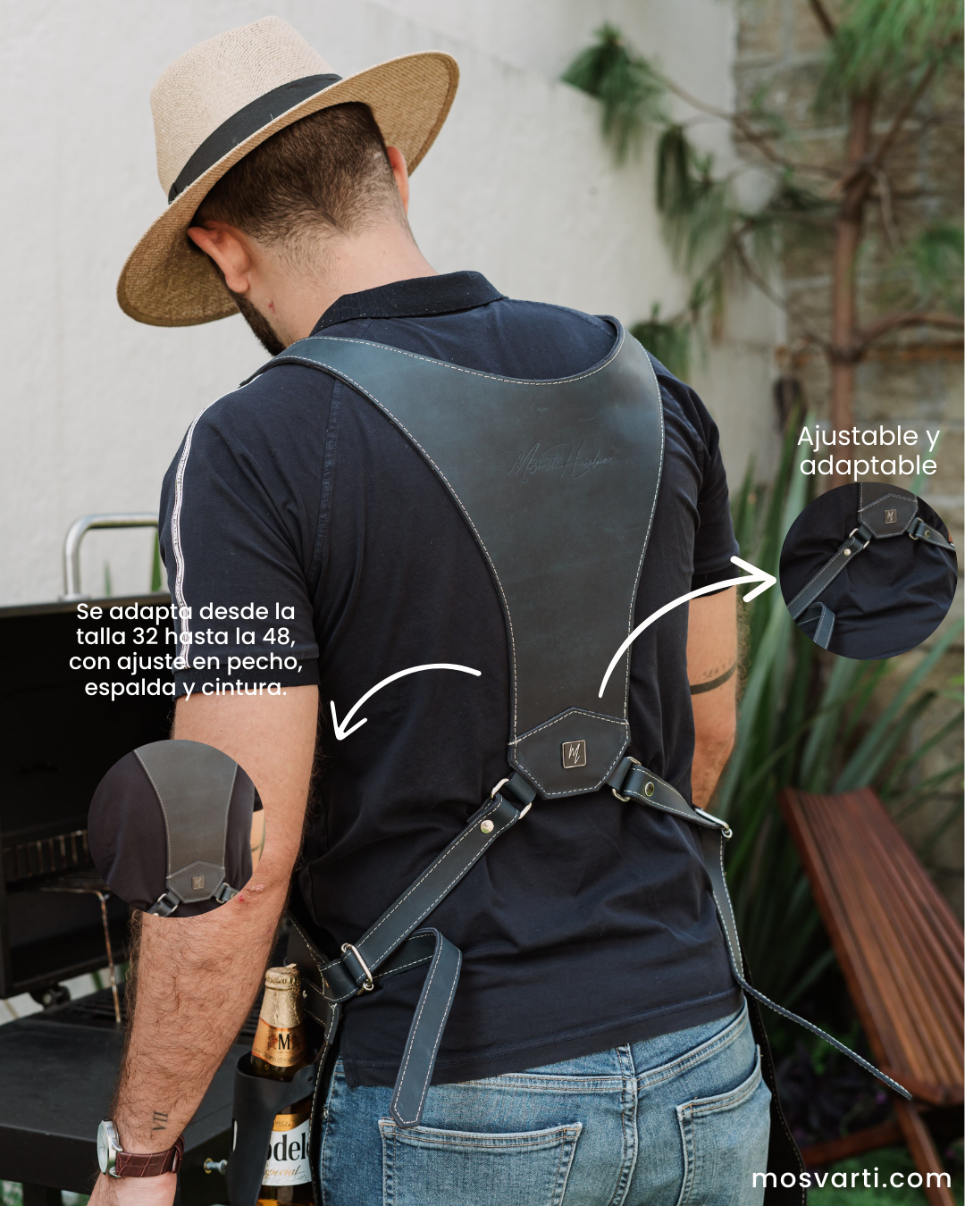 Mandil Parrillero Mod Sirloin 100% Cuero