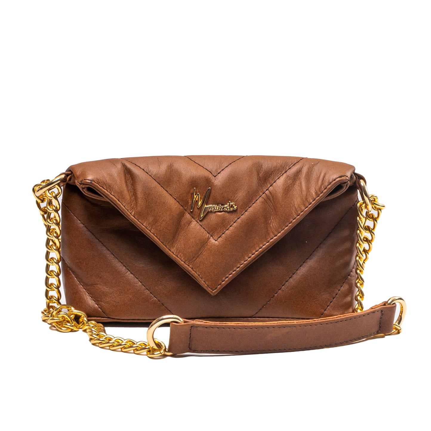 Bolso de hombro cross body Piel genuina acolchado tipo sobre Mod. Italia (Miel)