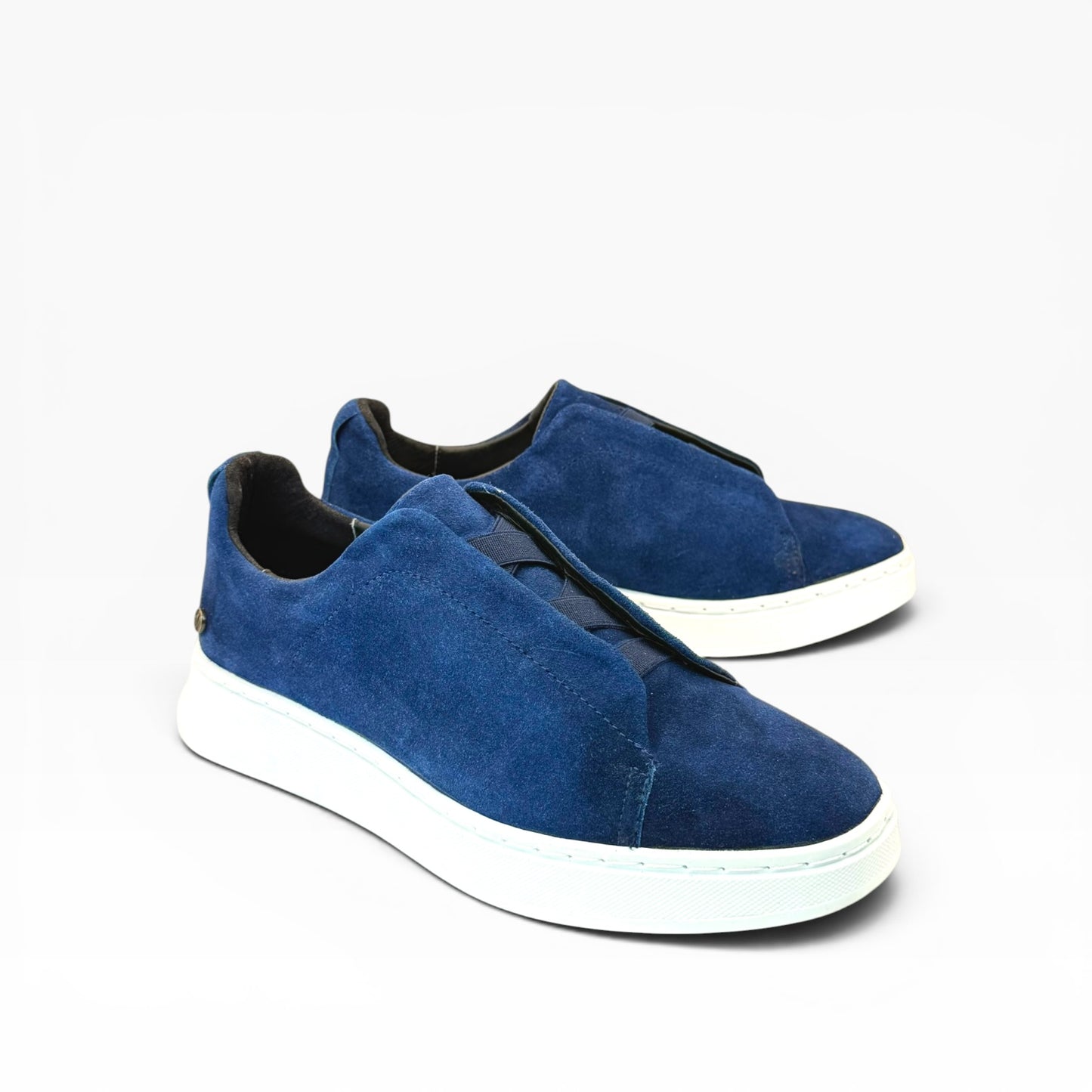 Tenis sneakers piel genuina mod 51003 Gamuza Azul