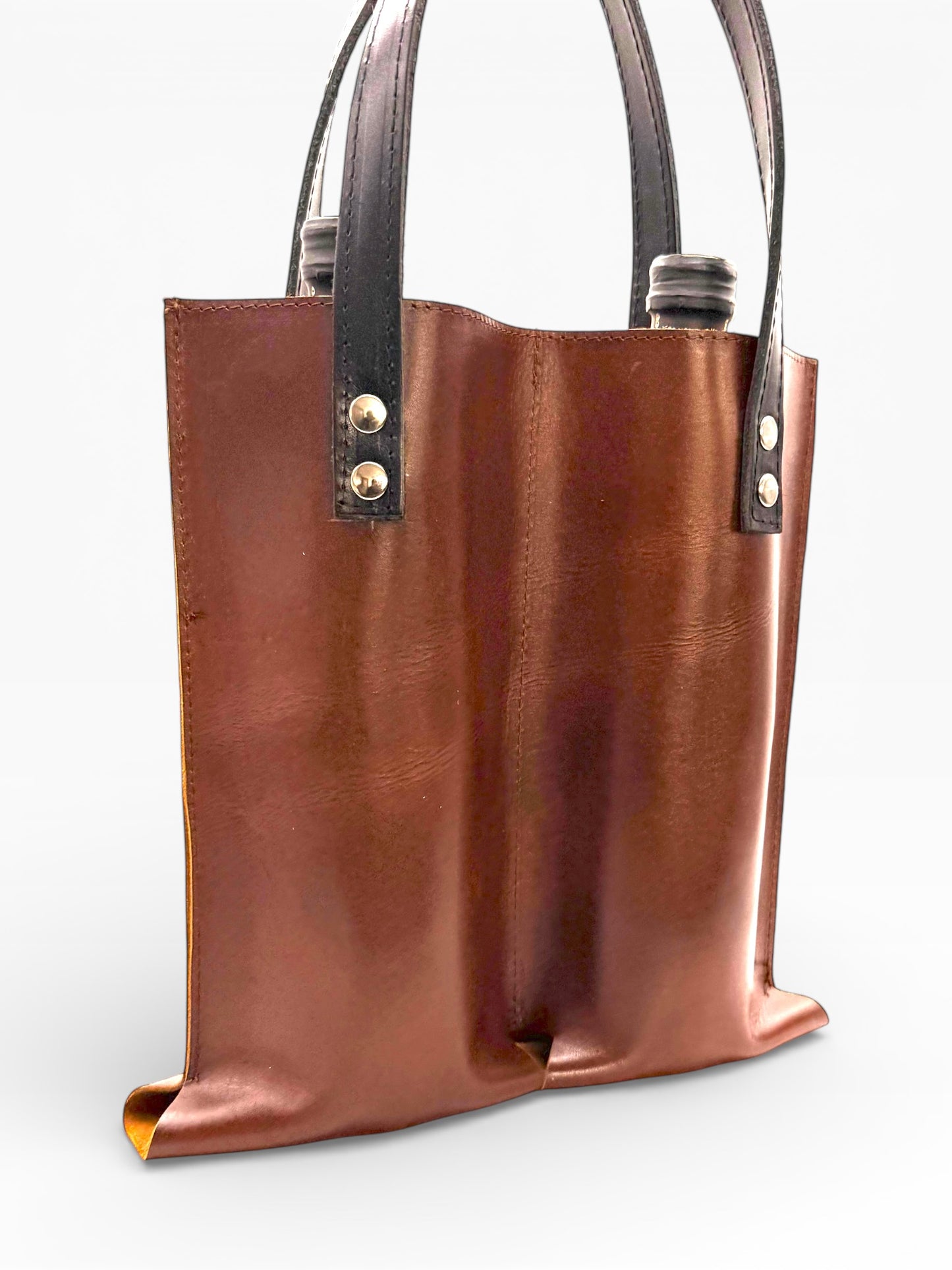 Bolsa Mosvarti porta botellas doble de cuero mayoreo