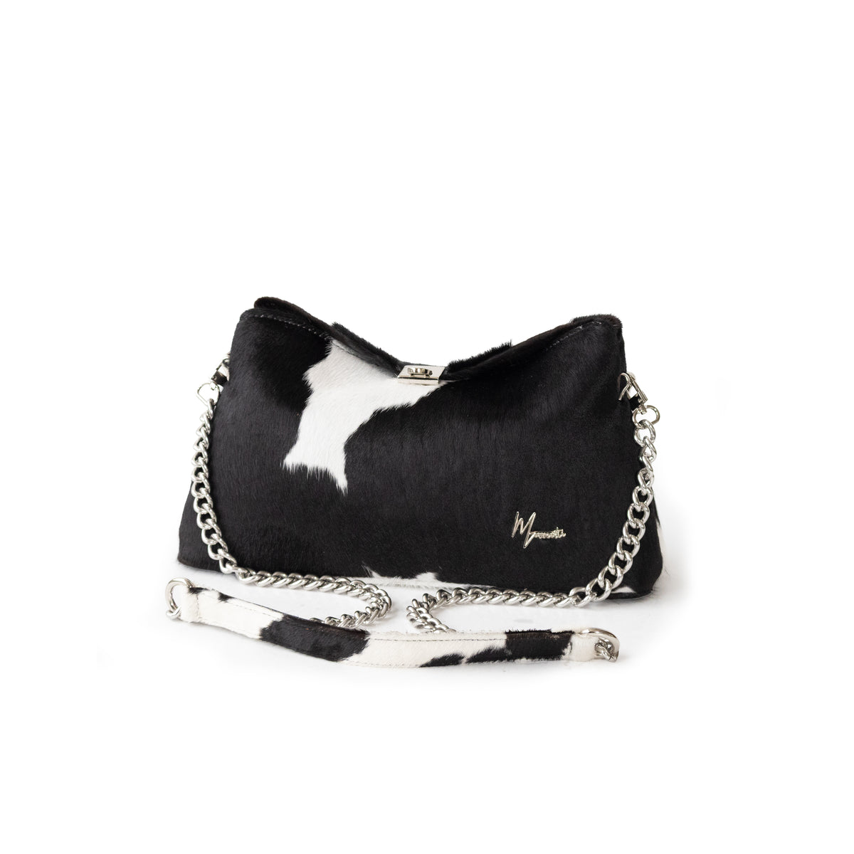 Bolso Estonia Cross body Pelo Blanco / Negro - mosvartimxBolso Estonia Cross body Pelo Blanco / Negro