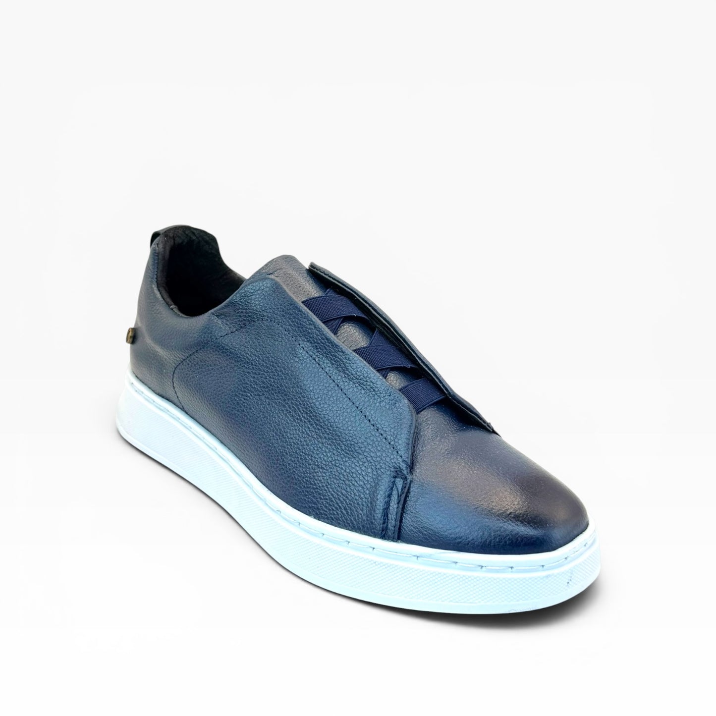 Tenis sneakers piel genuina mod 51003 azul