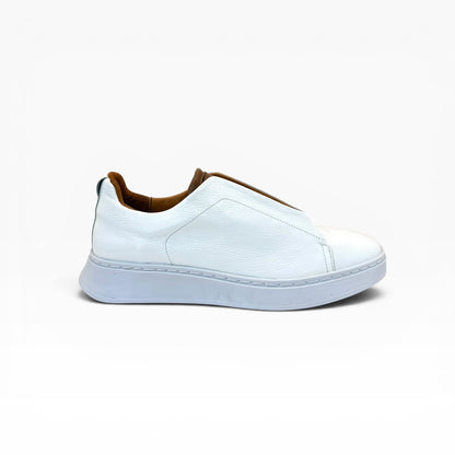 Tenis Sneakers piel genuina slip on mod 51004 Blanco-Bitono