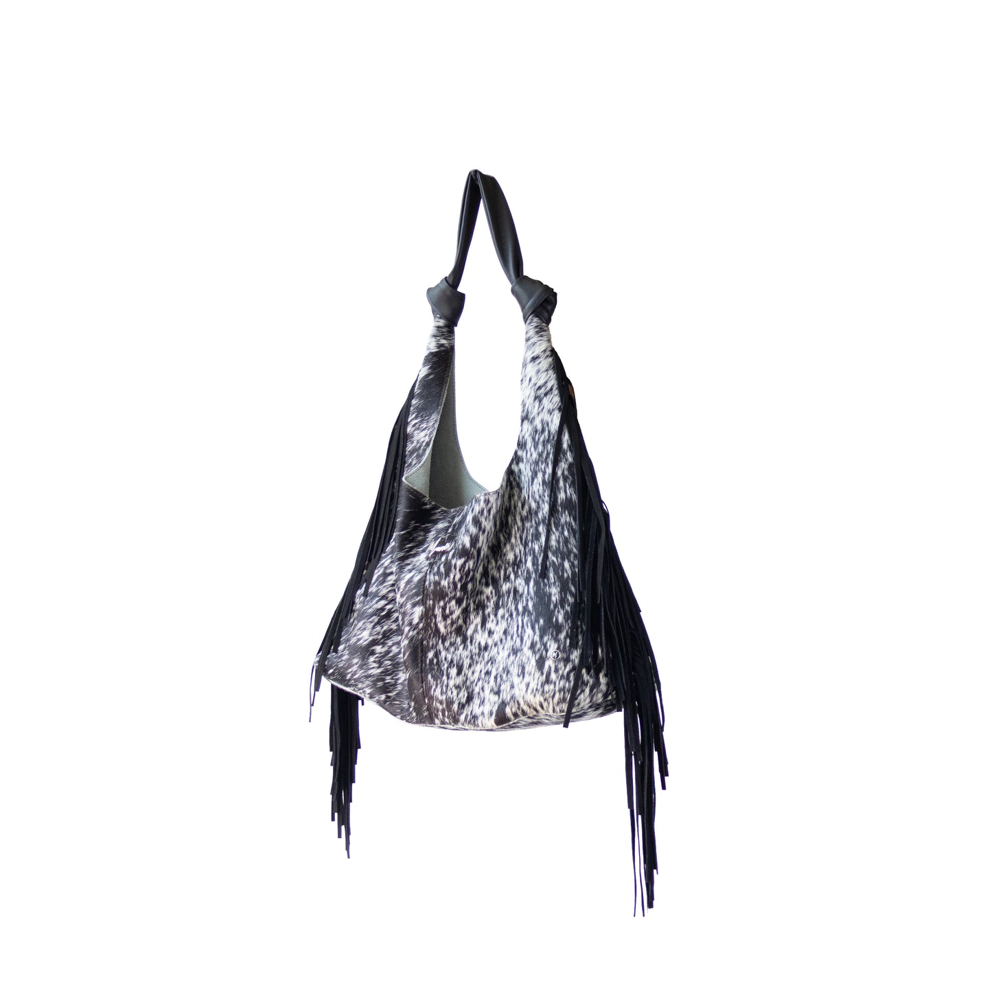 Bolso Hobo Mod Inglaterra *Pelo Jaspeado / Tiras Negro*