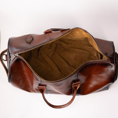 Maleta Piel Genuina con Gps mod. New York Duffle pull Roble Plus