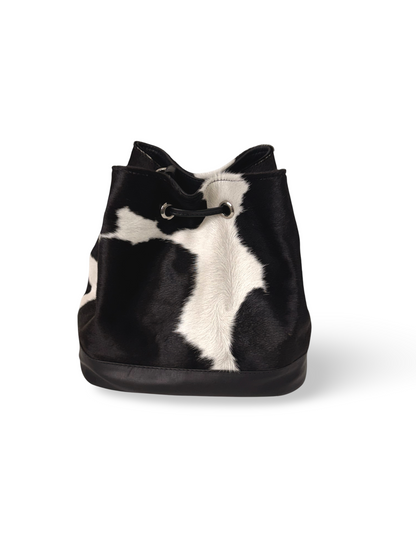 Bolso Dama Irlanda Pelo Negro/Blanco Cuero Bovino Premium