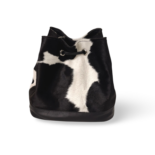 Bolso Dama Irlanda Pelo Negro/Blanco Cuero Bovino Premium