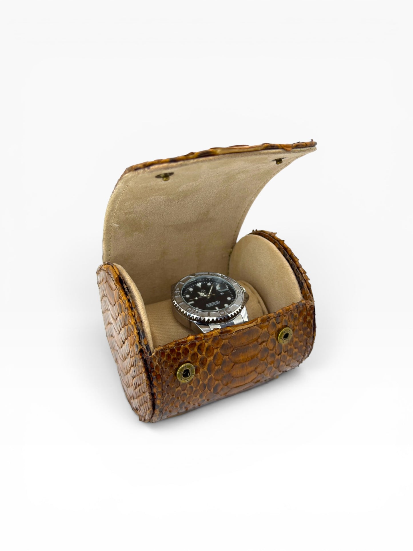 Estuche porta reloj de cuero genuino Mosvarti premium Pyton Bitono  Genuino