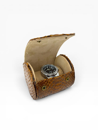 Estuche porta reloj de cuero genuino Mosvarti premium Pyton Bitono  Genuino