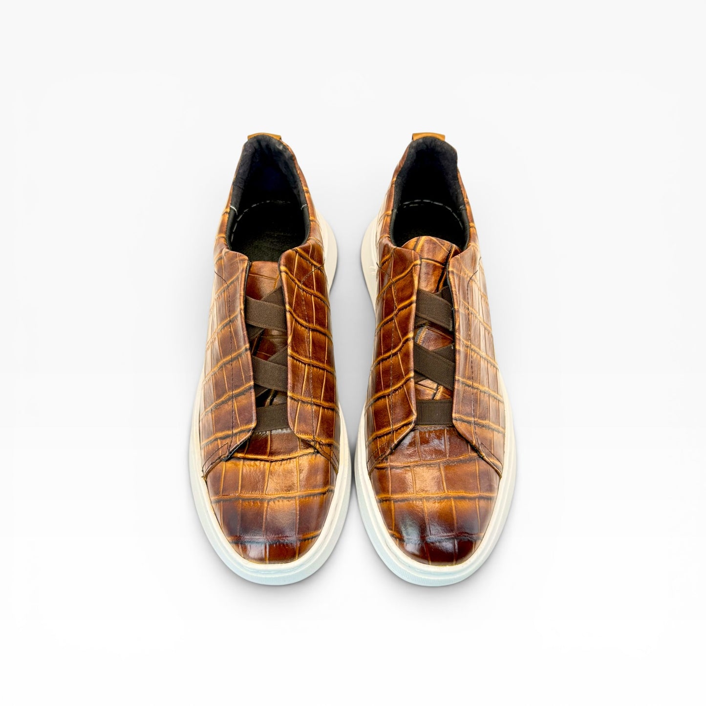 Tenis sneakers piel genuina mod 51003 Grabado Cocodrilo