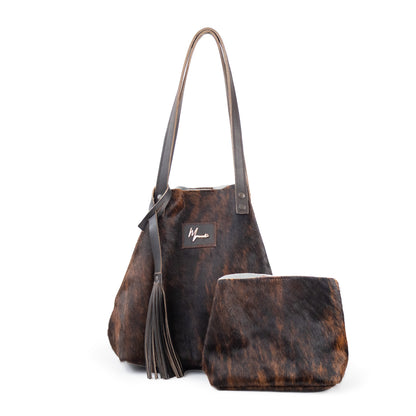 Tote Cuero Praga Plus Pelo Res Atigrado