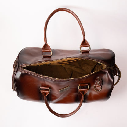 Maleta Piel Genuina con Gps mod. New York Jr. Duffle pull Roble Plus