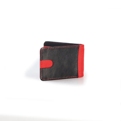 Tarjetero para caballero con Clip para Billetes Negro/Rojo