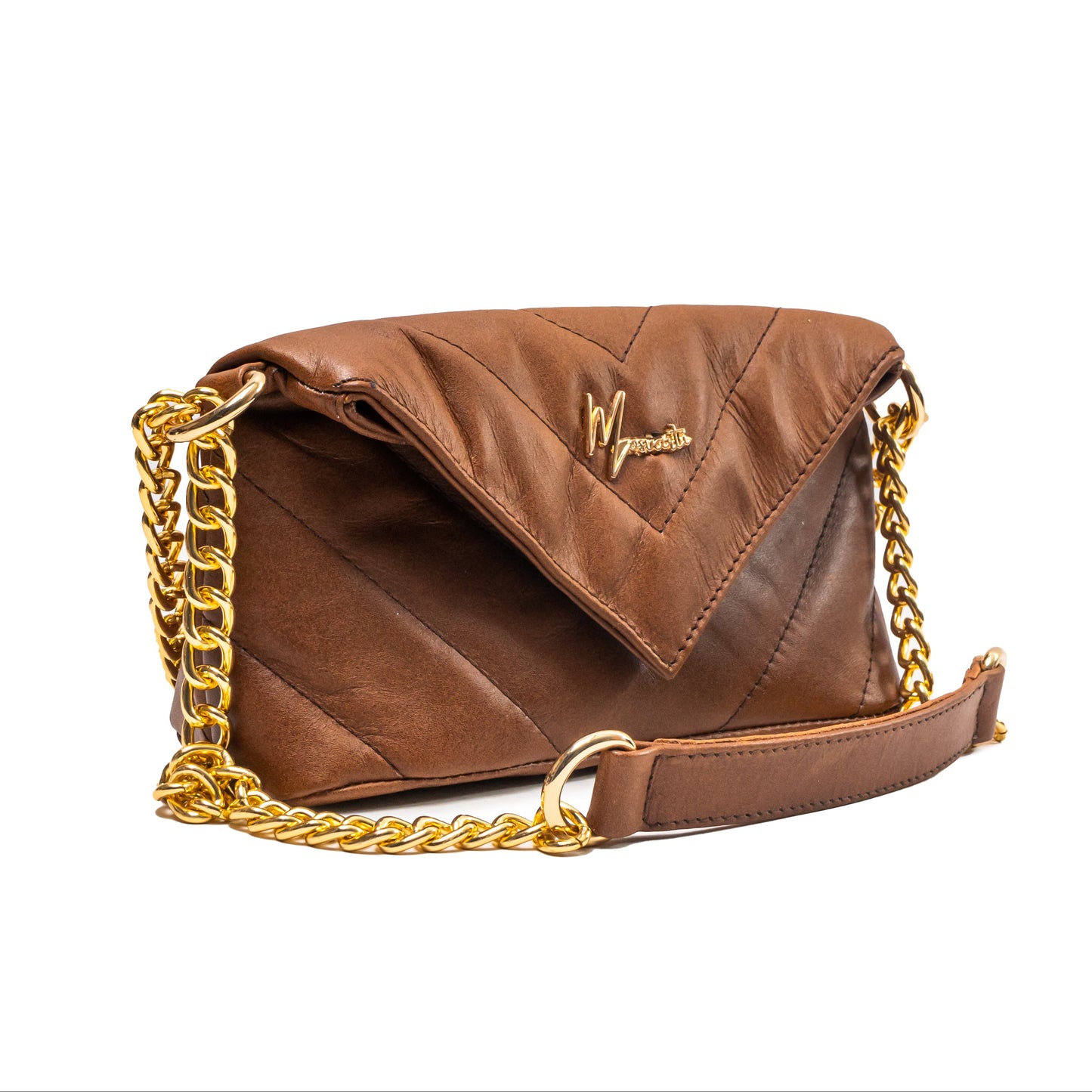 Bolso de hombro cross body Piel genuina acolchado tipo sobre Mod. Italia (Miel)