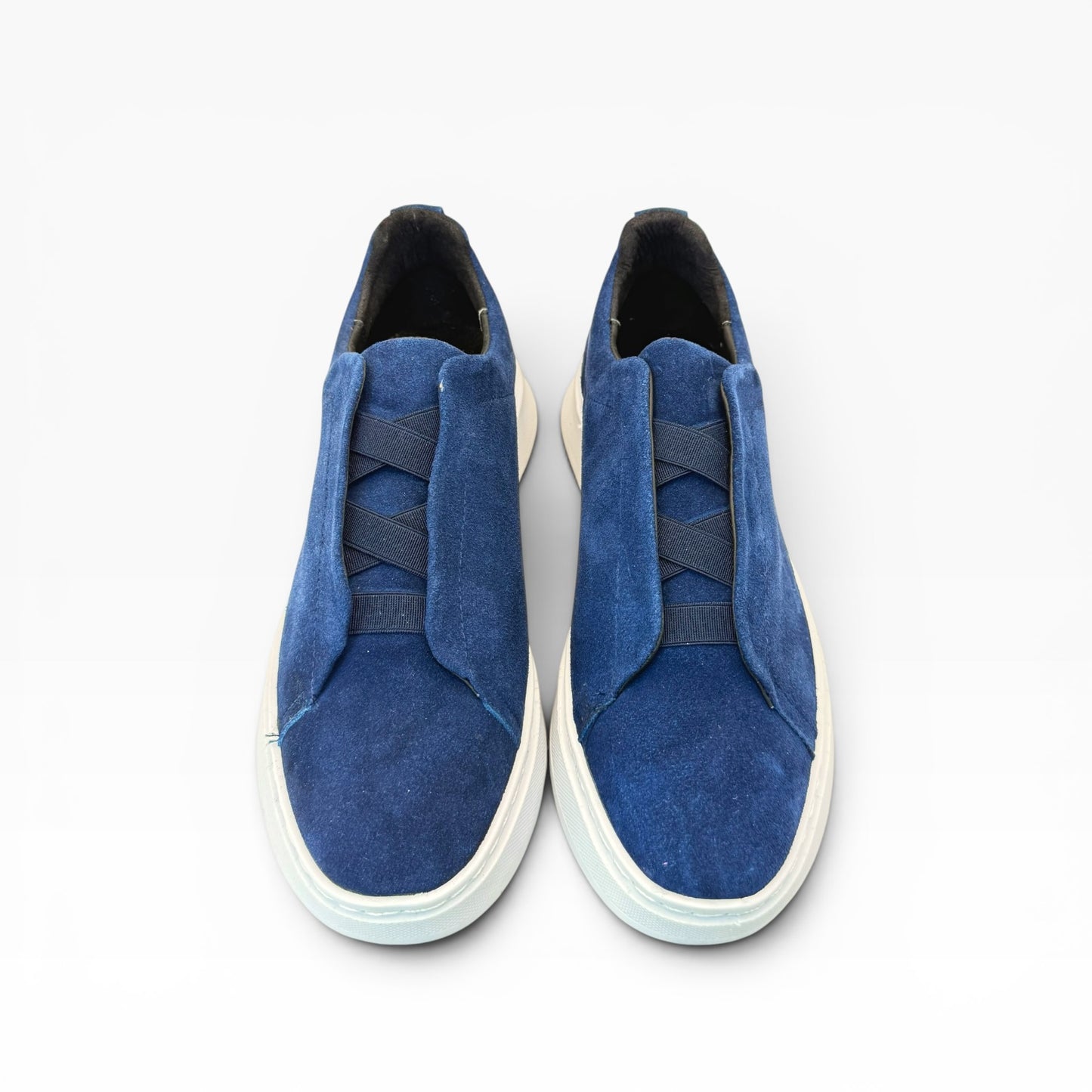 Tenis sneakers piel genuina mod 51003 Gamuza Azul