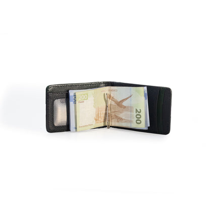 Tarjetero para caballero con Clip para Billetes Verde/Negro