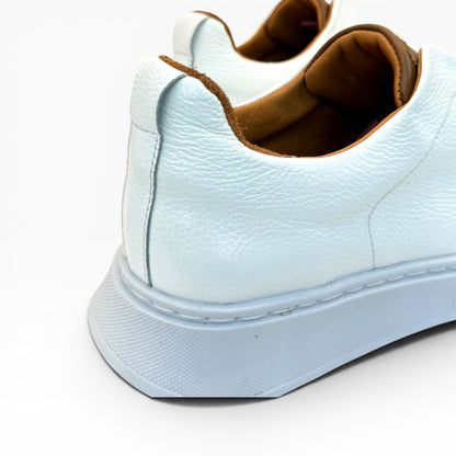 Tenis Sneakers piel genuina slip on mod 51004 Blanco-Bitono