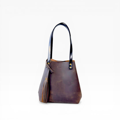 Tote Cuero Praga Plus+ Crazy Café Doble Vista + 💄Cosmetiquera 👝 Gratis!!