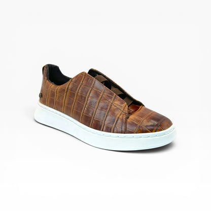 Tenis sneakers piel genuina mod 51003 Grabado Cocodrilo