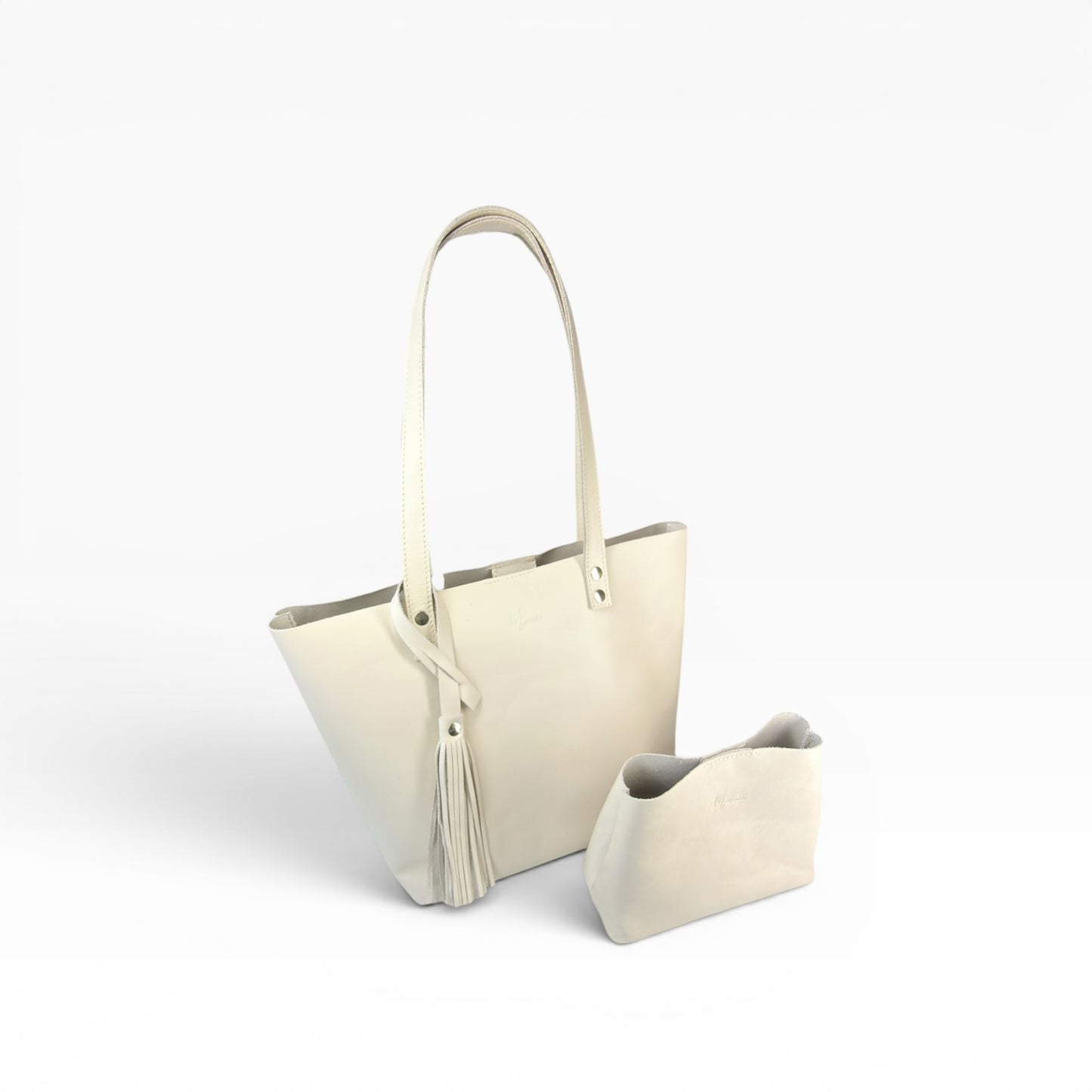 Bolsa Dama Tote 100% Piel Mod. Praga *Perla*