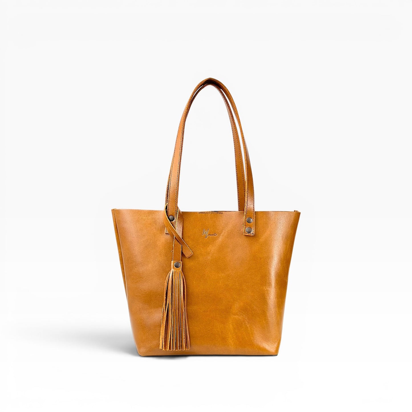 Bolsa Dama Tote 100% Piel Mod. Praga Pull up Miel + 💄Cosmetiquera 👝 Gratis!!