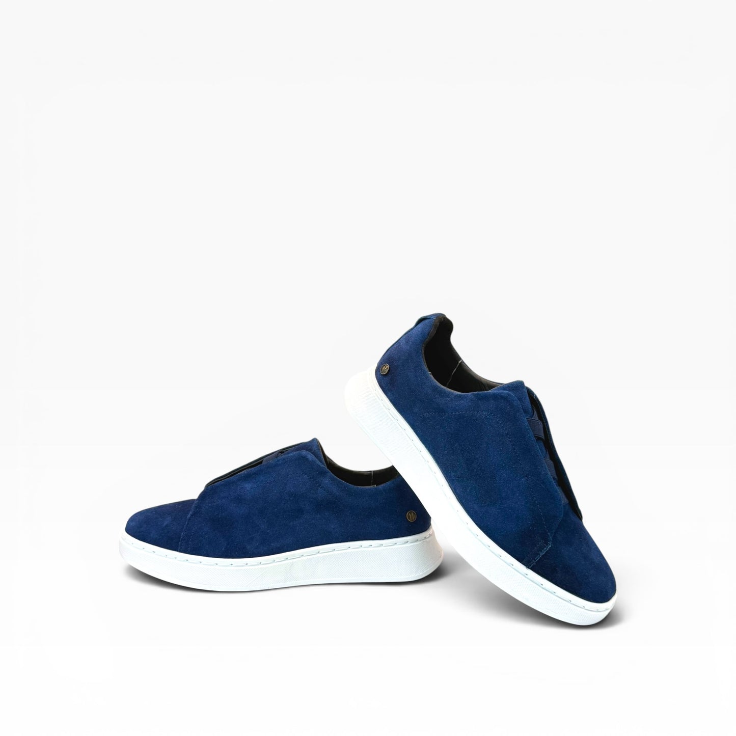 Tenis sneakers piel genuina mod 51003 Gamuza Azul