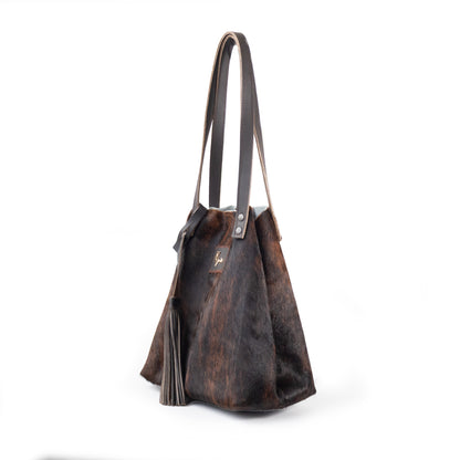 Tote Cuero Praga Plus Pelo Res Atigrado