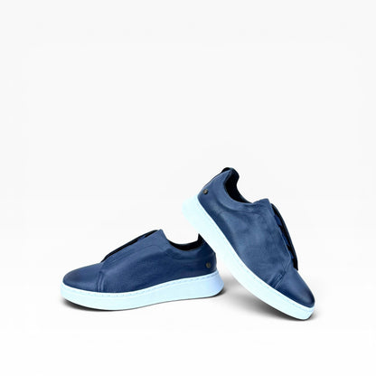 Tenis sneakers piel genuina mod 51003 azul