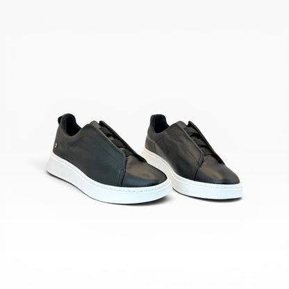 Tenis sSneakers piel genuina slip on mod 51003 Negro
