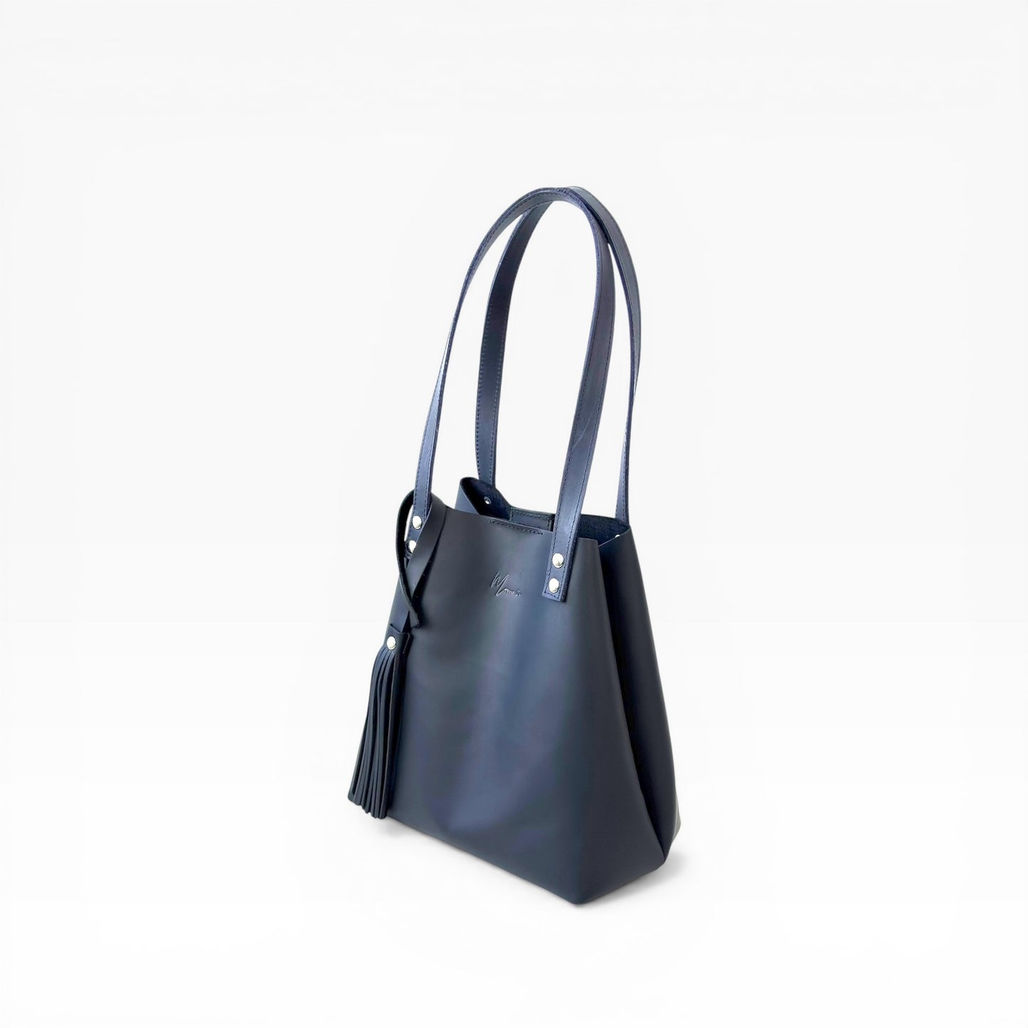 Bolso Tote Cuero Praga Plus+  Crazy negro Doble Vista + 💄Cosmetiquera 👝 Gratis!!