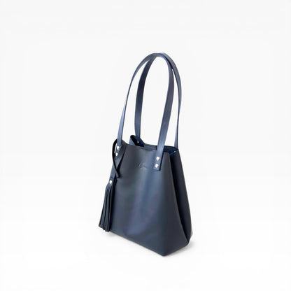 Bolso Tote Cuero Praga Plus+  Crazy negro Doble Vista + 💄Cosmetiquera 👝 Gratis!!