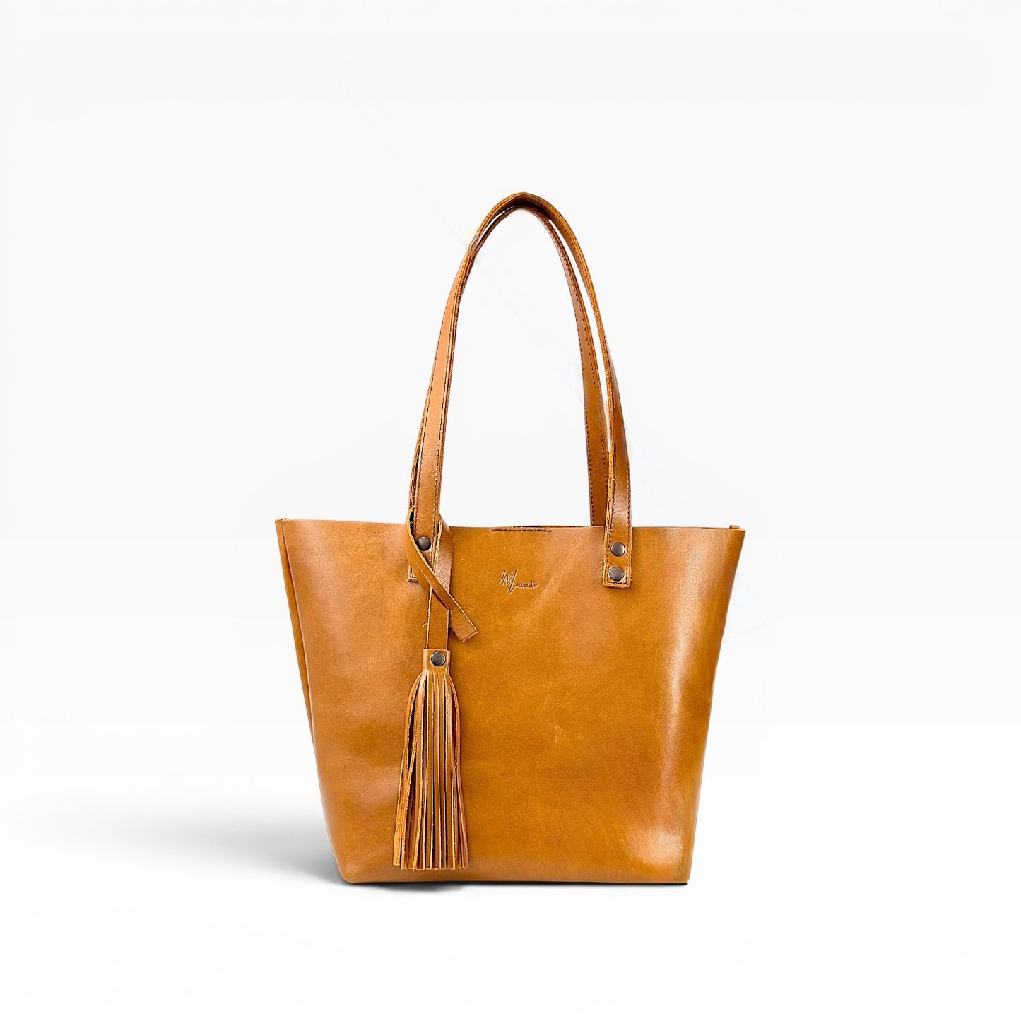 Bolsa Dama Tote 100% Piel Mod. Praga Pull up Miel + 💄Cosmetiquera 👝 Gratis!!