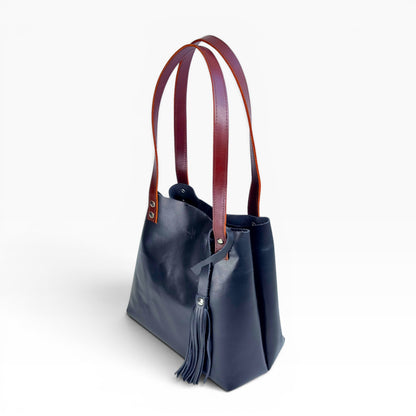 Bolso Tote Cuero Praga Plus+ Pull negro Doble Vista + 💄Cosmetiquera 👝 Gratis!!
