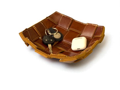 Bandeja Organizadora de Cuero Trenzado