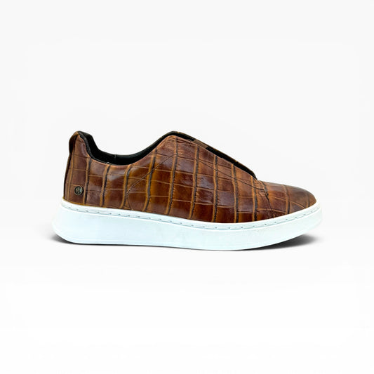 Tenis sneakers piel genuina mod 51003 Grabado Cocodrilo