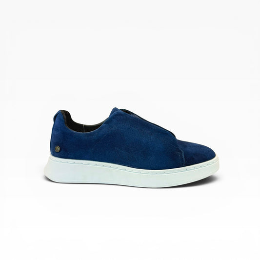 Tenis sneakers piel genuina mod 51003 Gamuza Azul