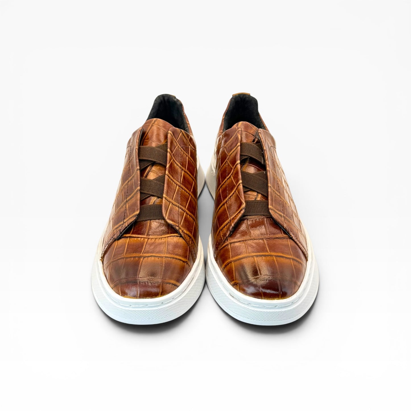 Tenis sneakers piel genuina mod 51003 Grabado Cocodrilo