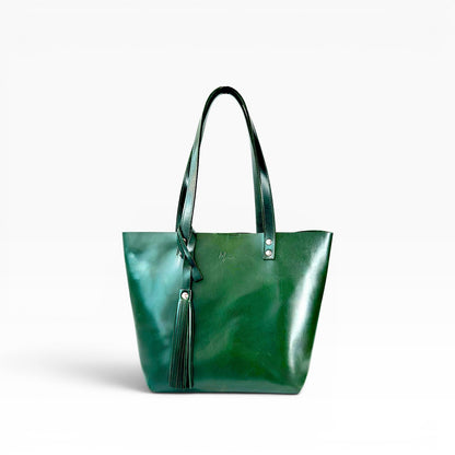 Bolsa Dama Tote 100% Piel Mod. Praga *Pull Verde* + 💄Cosmetiquera 👝 Gratis!!