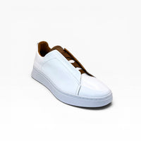 Tenis Sneakers piel genuina slip on mod 51004 Blanco-Bitono