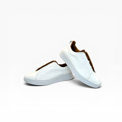 Tenis Sneakers piel genuina slip on mod 51004 Blanco-Bitono