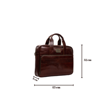 Maletin Portafolio 100% Cuero Mod. Brooklyn ( Pull up Shedron )