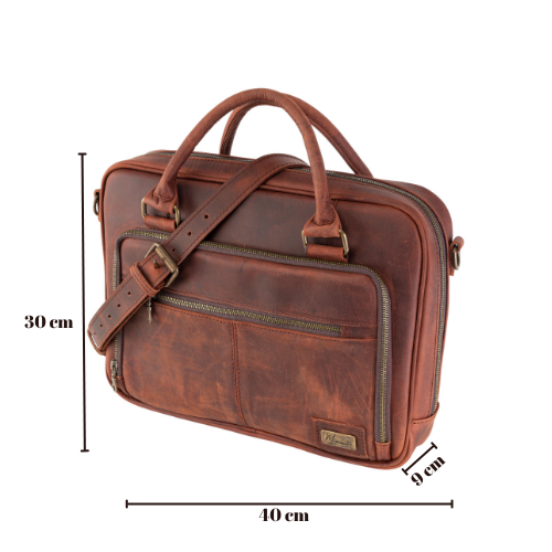 Portafolio 100% Cuero Mod. Holmes ( Crazy shedron)