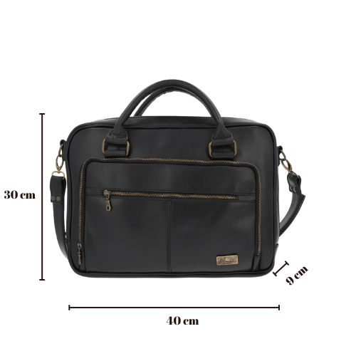 Portafolio 100% Cuero Mod. Holmes ( Pull up Negro)